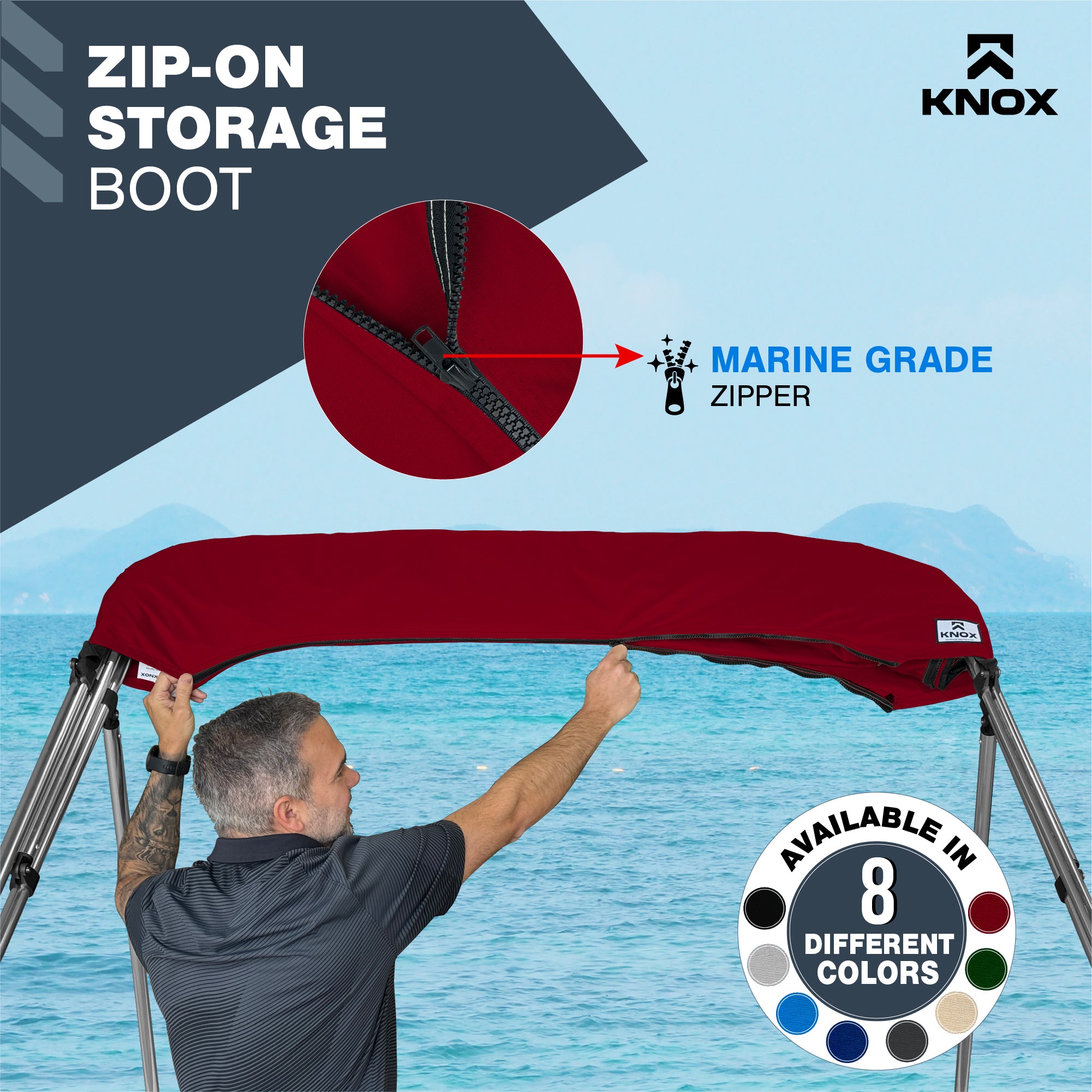 KNOX Universal 3 Bow Bimini Mesh Enclosure Only