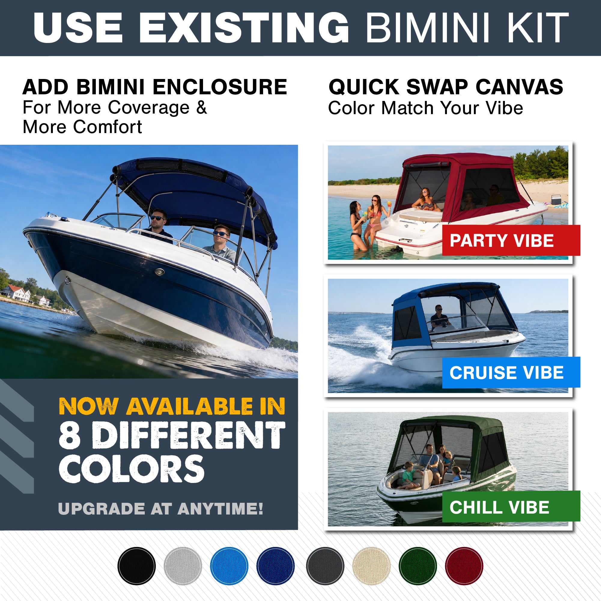 KNOX Universal 3 Bow Bimini Mesh Enclosure Only