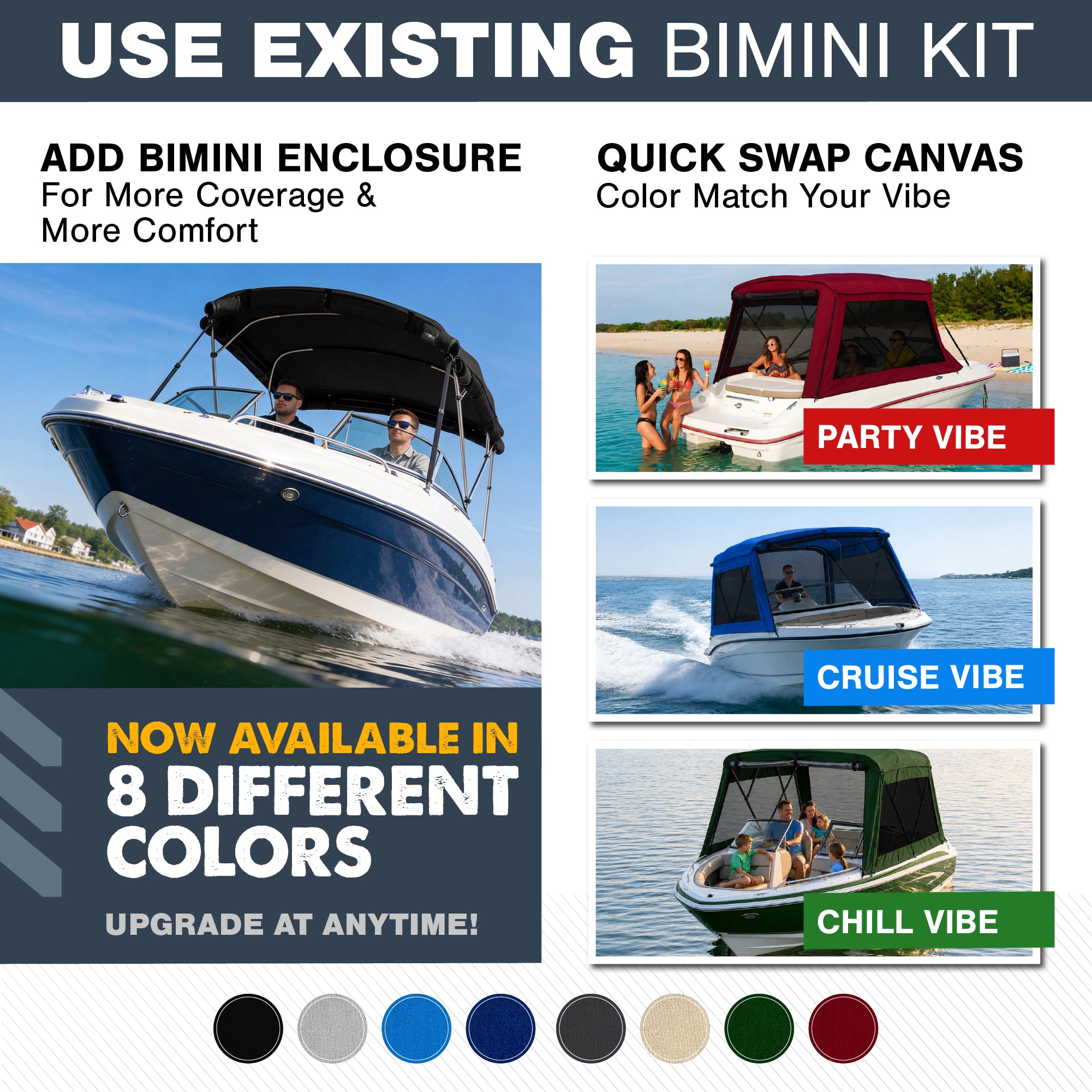 KNOX Universal 4 Bow Bimini Mesh Enclosure Only
