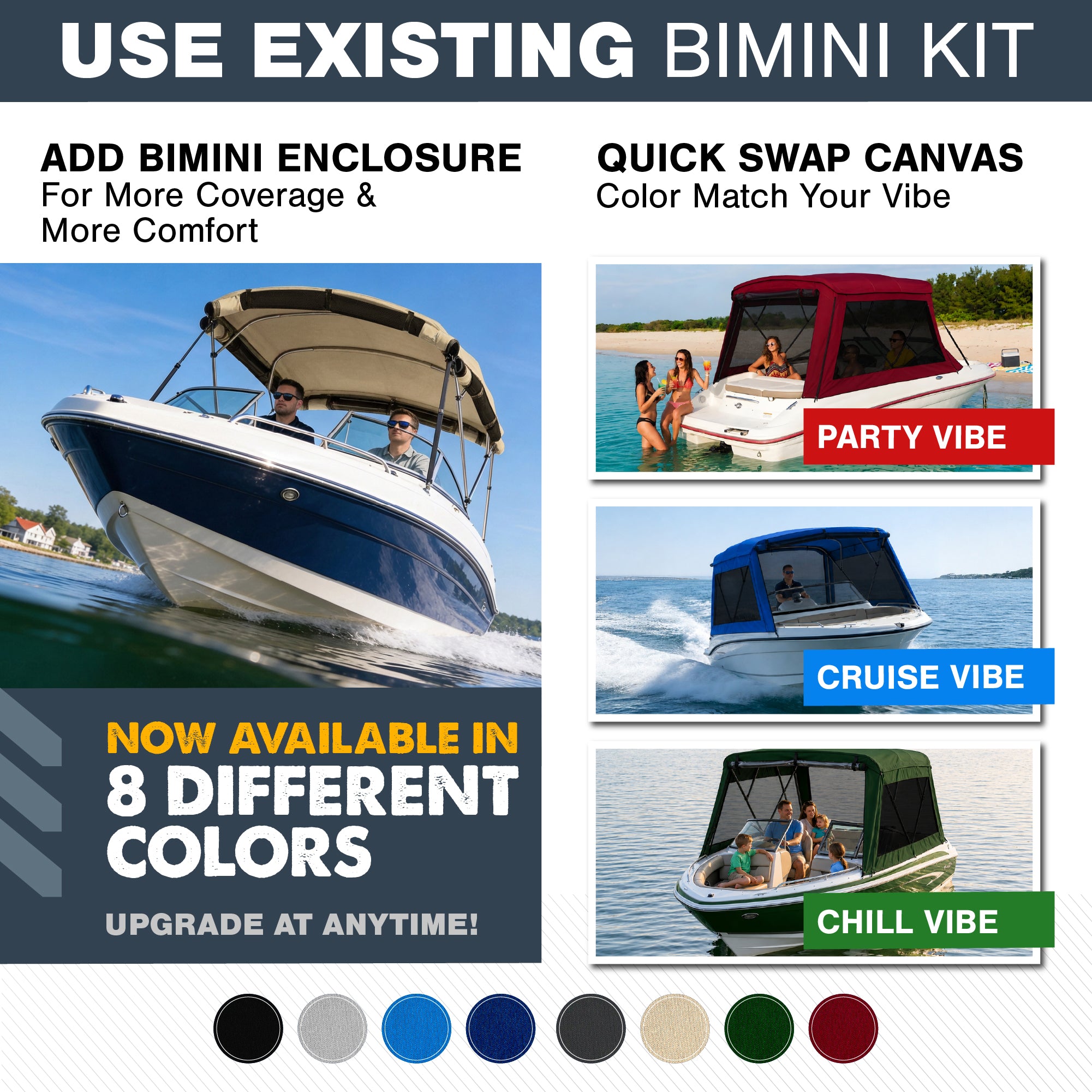 KNOX Universal 4 Bow Bimini Mesh Enclosure Only