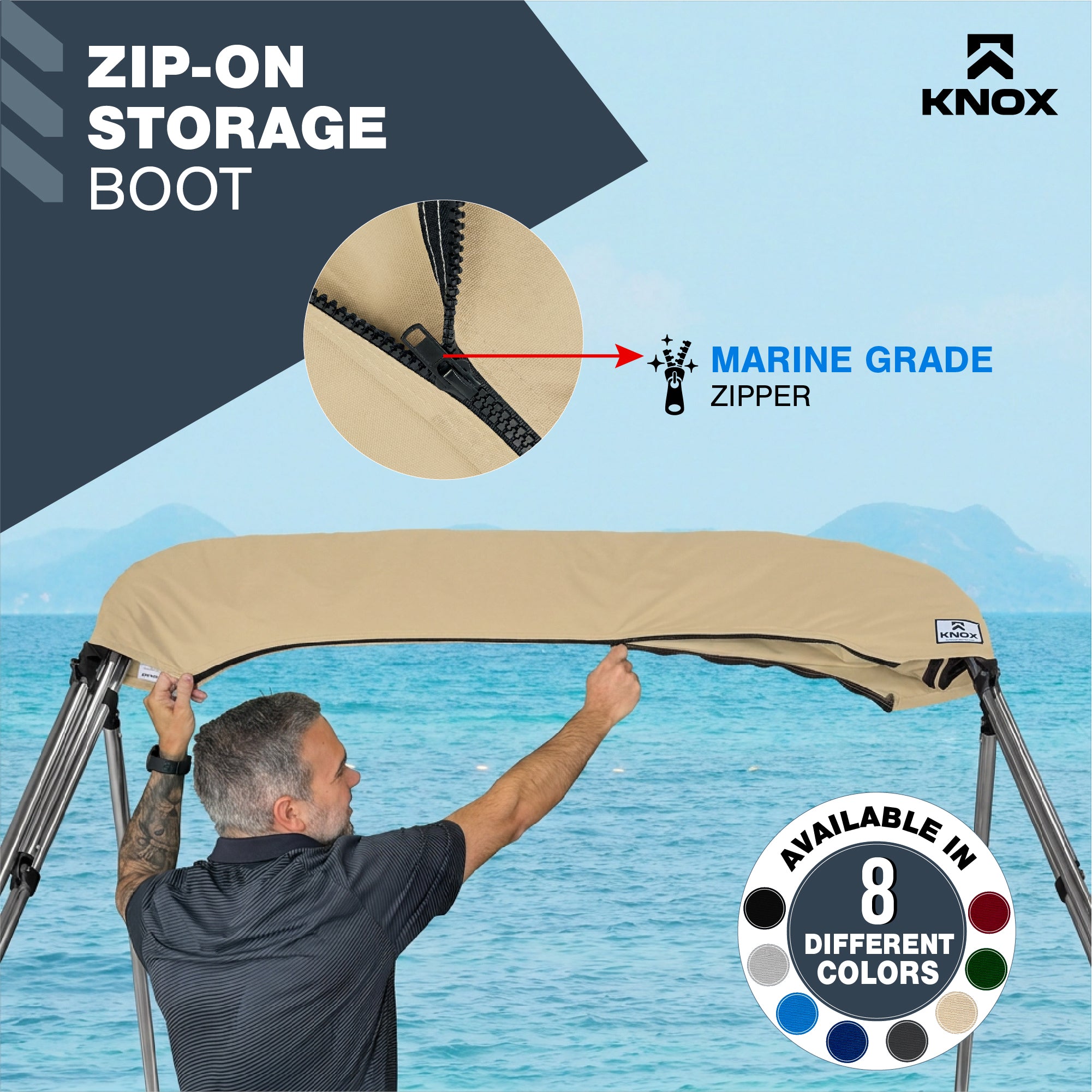 KNOX Universal 4 Bow Bimini Mesh Enclosure Only