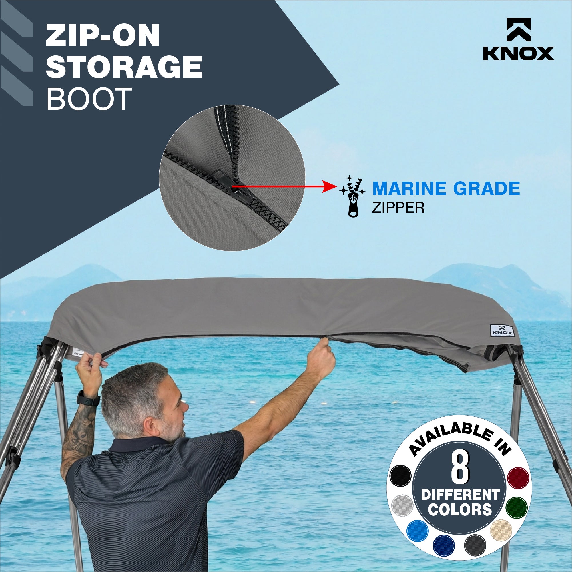 KNOX Universal 4 Bow Bimini Mesh Enclosure Only