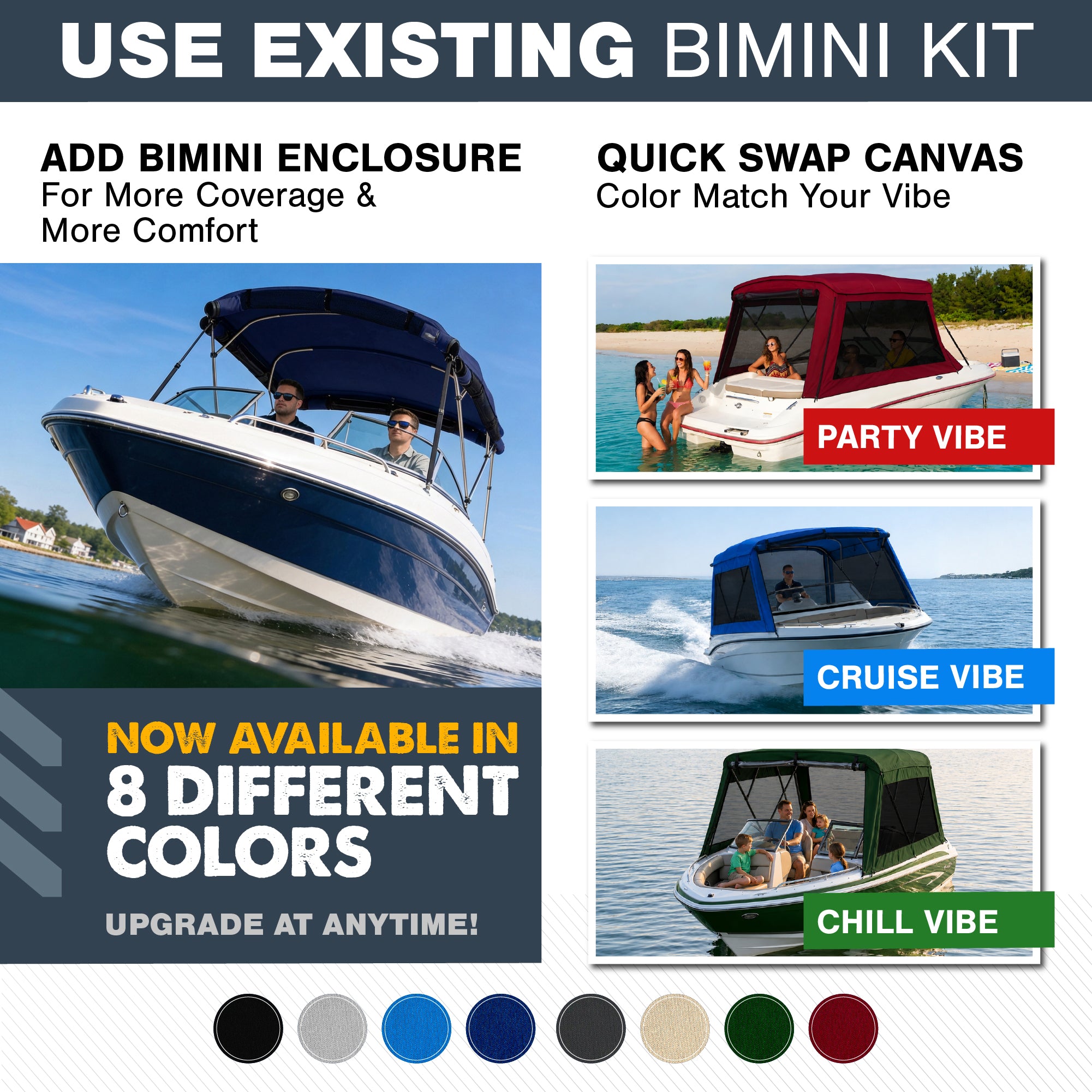 KNOX Universal 4 Bow Bimini Mesh Enclosure Only