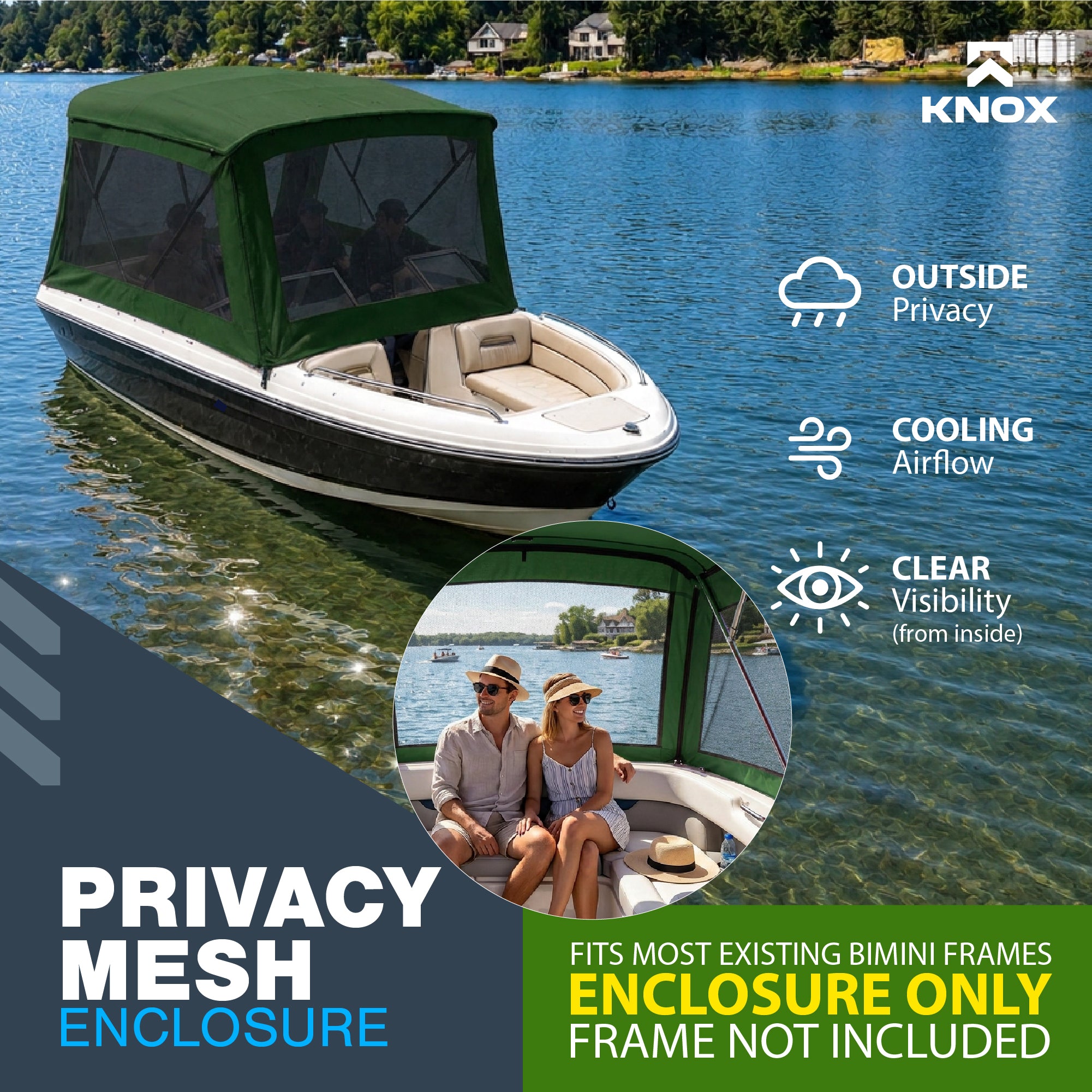 KNOX Universal 4 Bow Bimini Mesh Enclosure Only