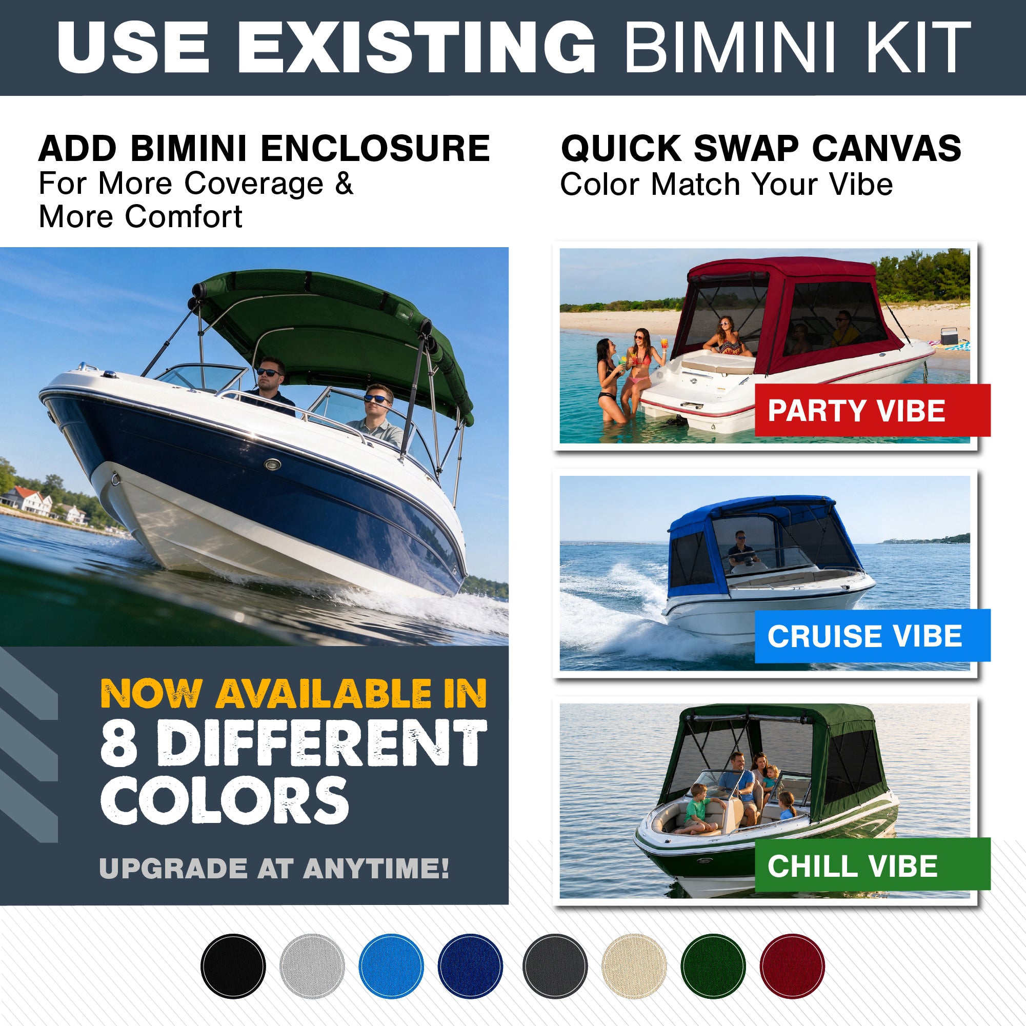 KNOX Universal 4 Bow Bimini Mesh Enclosure Only