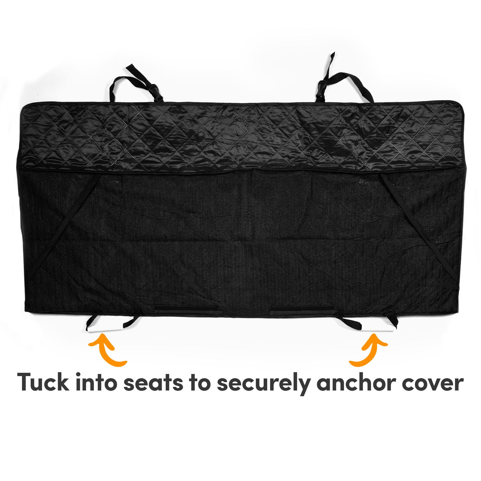 Universal Car Bench Seat Cover Protector for Pets- Waterproof, Non-Slip, Durable, Washable - Fits Cars, Trucks, SUVs- Black- 49"L x 56"W