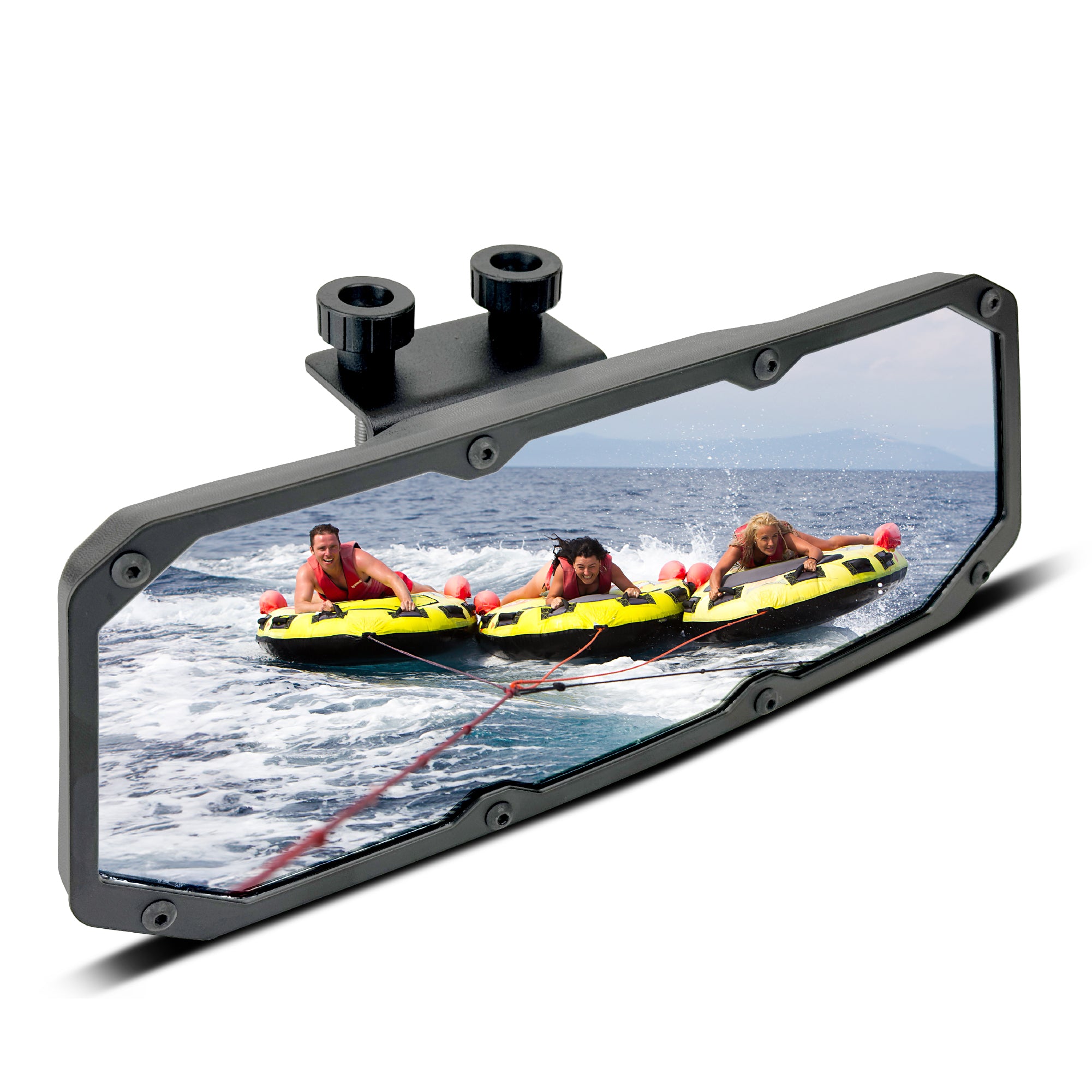 Krator Boat Mirror Rear View for 0.4"-1.2" Rails, Convex Wide-Angle Design