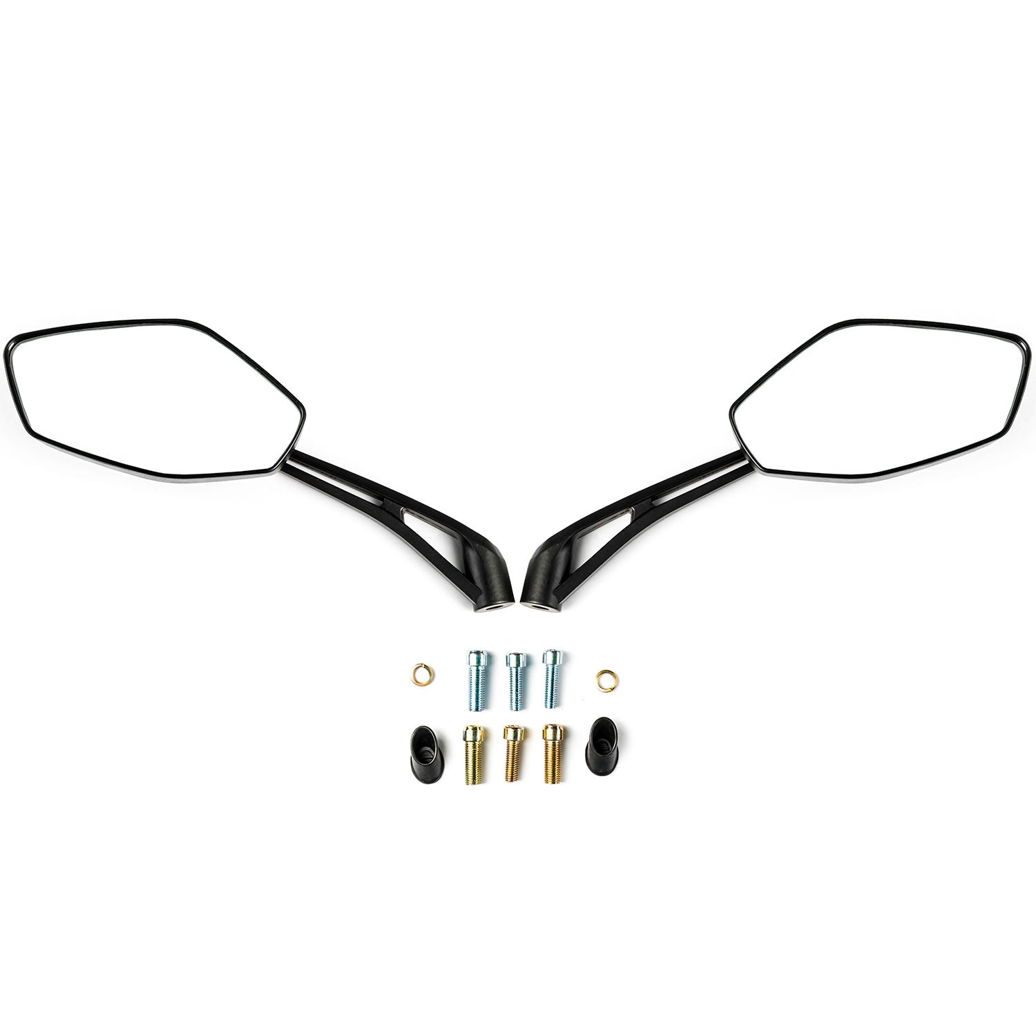Black Universal Motorcycle Mirrors Cruiser Sport Bike Chopper Rear View Mirror