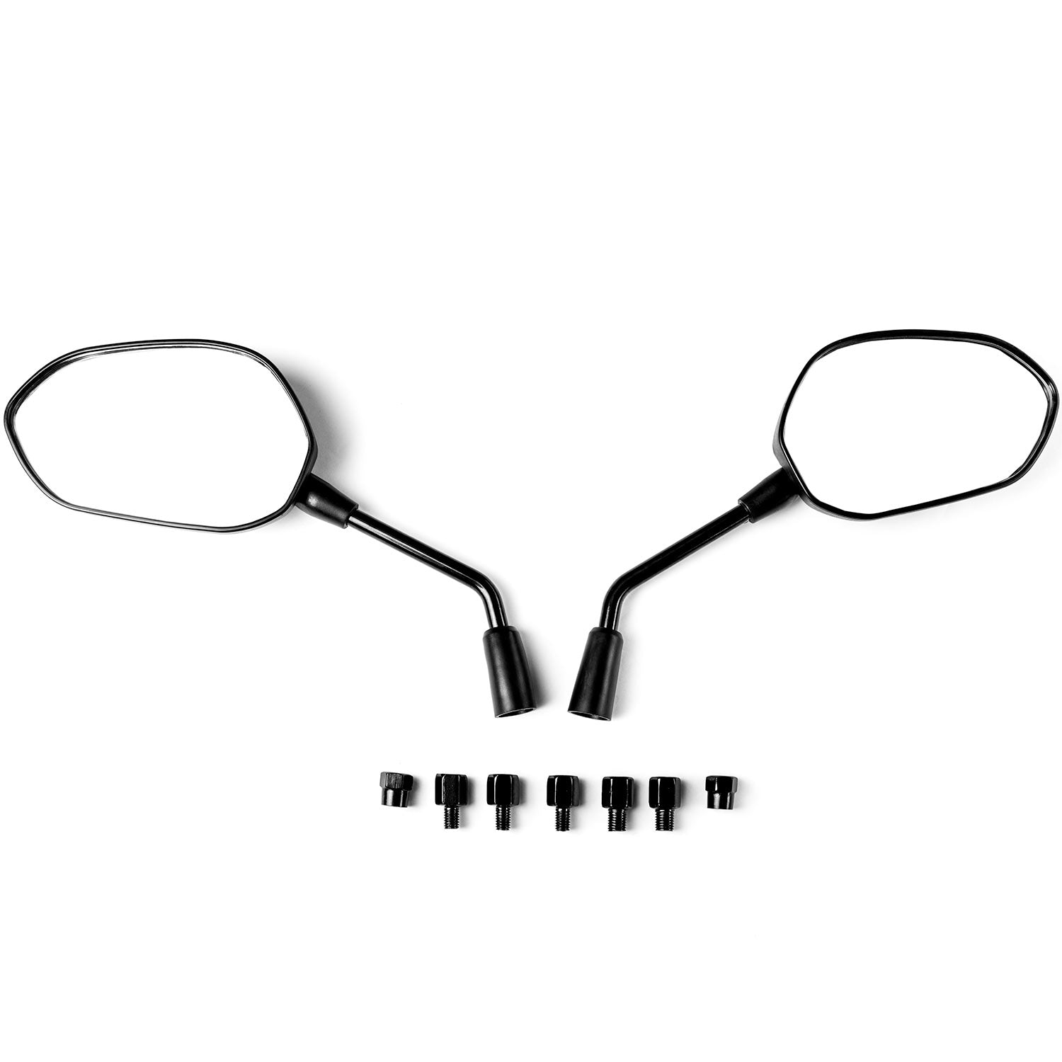 Black Universal Motorcycle Mirrors Cruiser Sport Bike Chopper Rear View Mirror