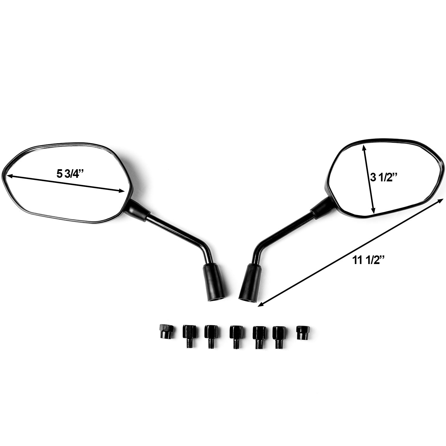 Black Universal Motorcycle Mirrors Cruiser Sport Bike Chopper Rear View Mirror