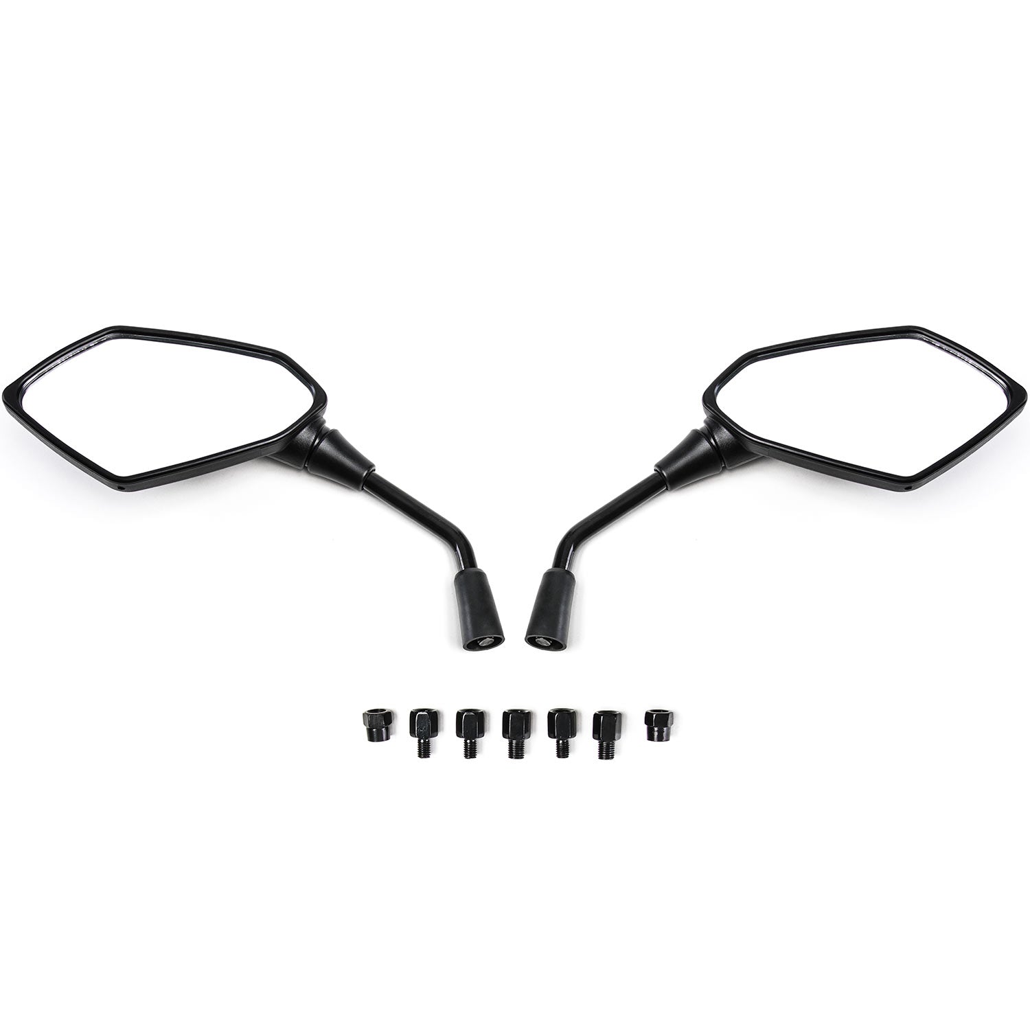 Black Universal Motorcycle Mirrors Cruiser Sport Bike Chopper Rear View Mirror