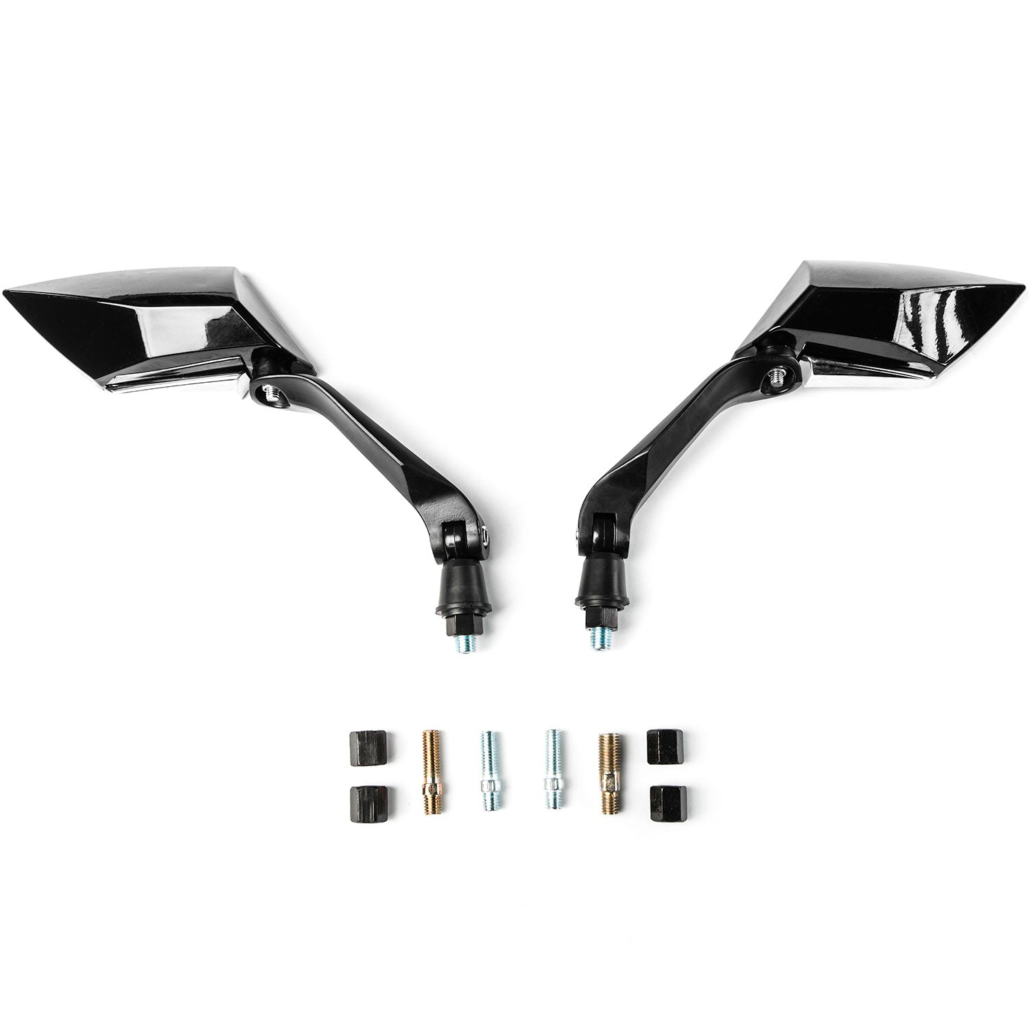 Black Universal Motorcycle Mirrors Cruiser Sport Bike Chopper Rear View Mirror