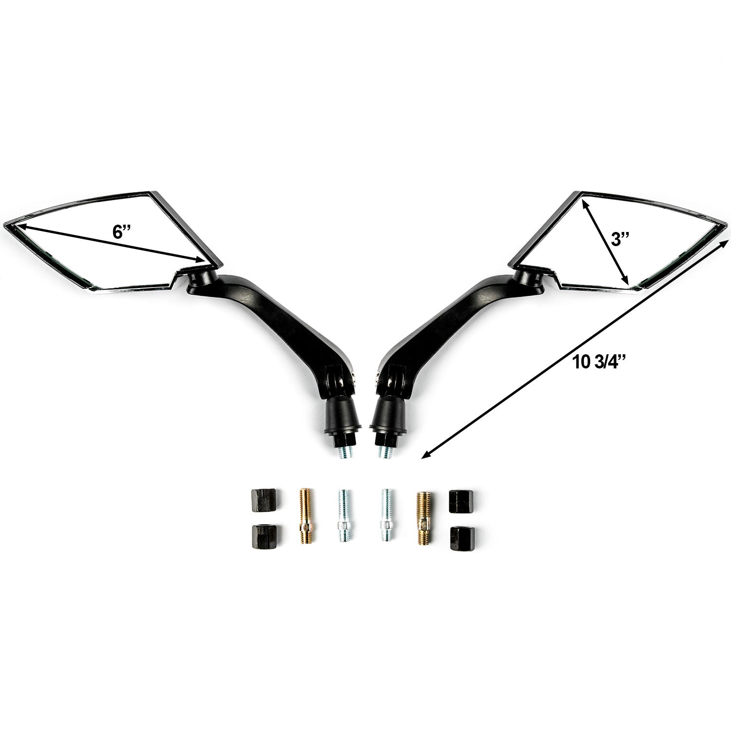 Black Universal Motorcycle Mirrors Cruiser Sport Bike Chopper Rear View Mirror