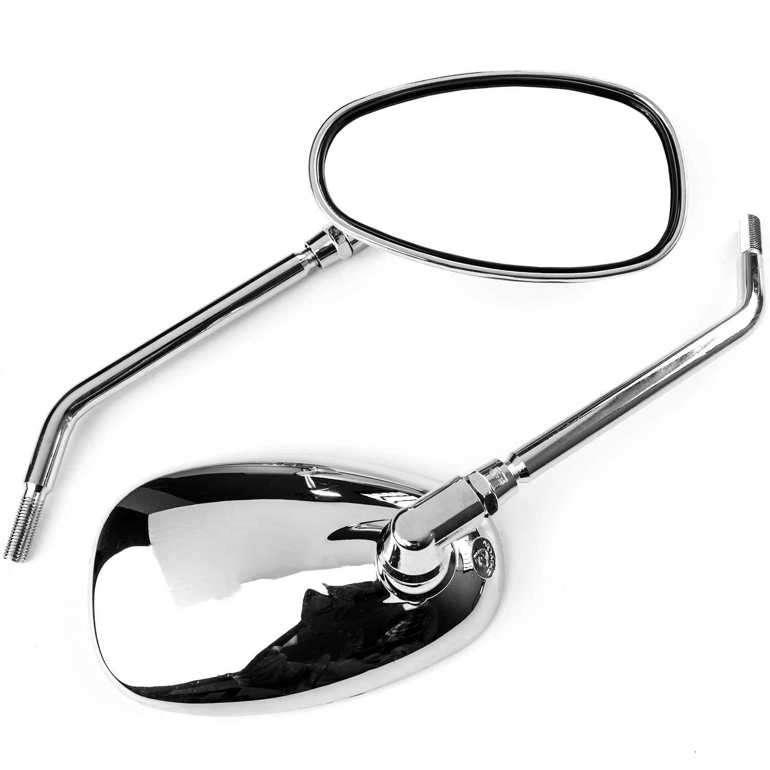 Chrome Grim Reaper Universal Motorcycle Mirrors – Custom Cruiser With Free Adapters