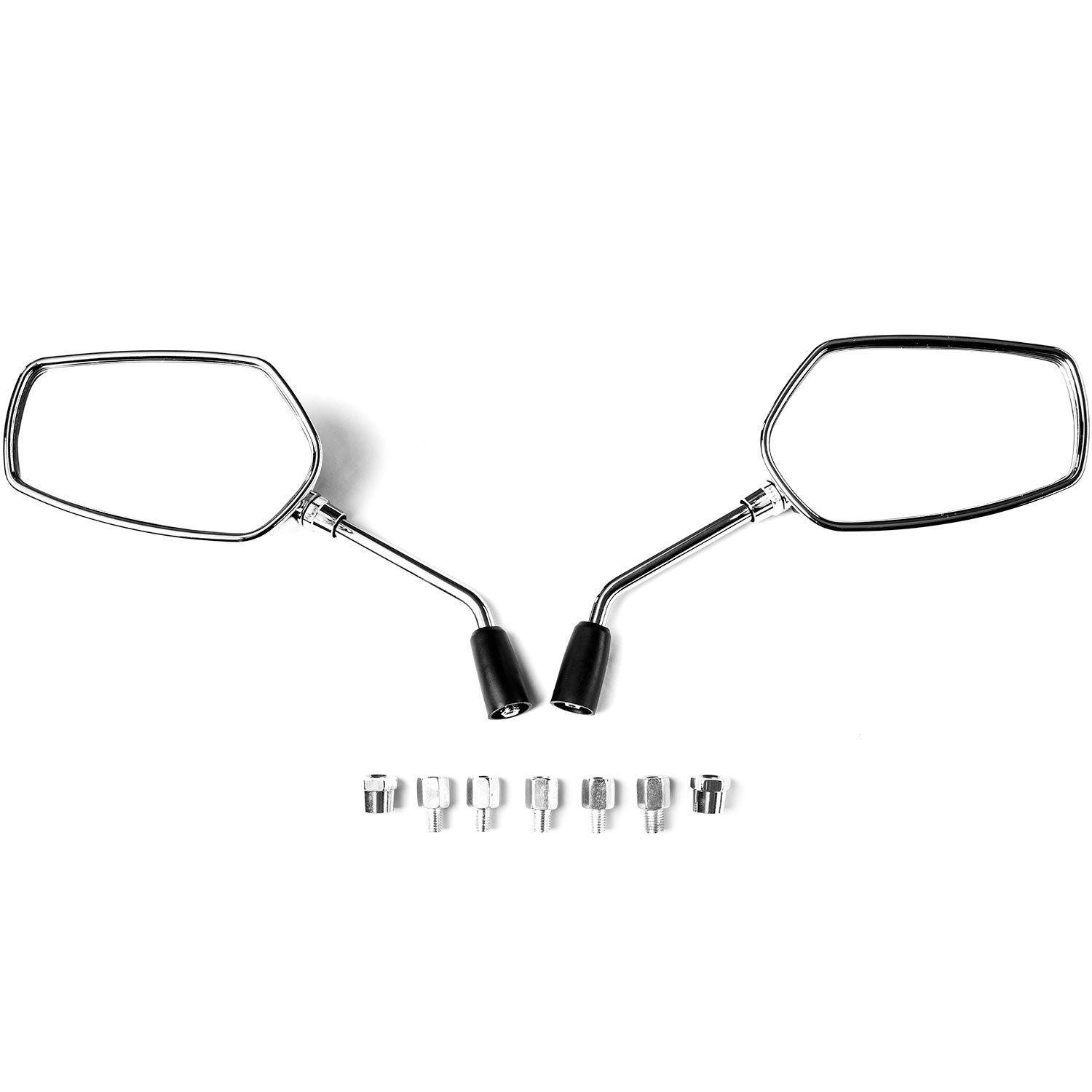 Chrome Universal Motorcycle Mirrors Cruiser Sport Bike Chopper Rear View Mirror