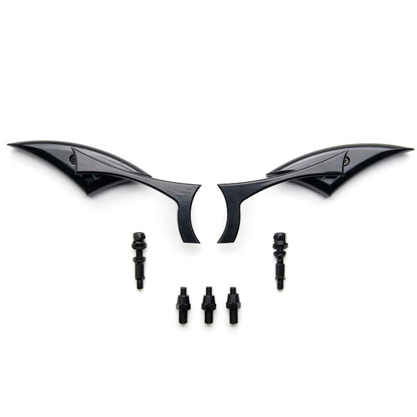 Black Diamond Twist Universal Custom Motorcycle Mirrors - Free Adapters