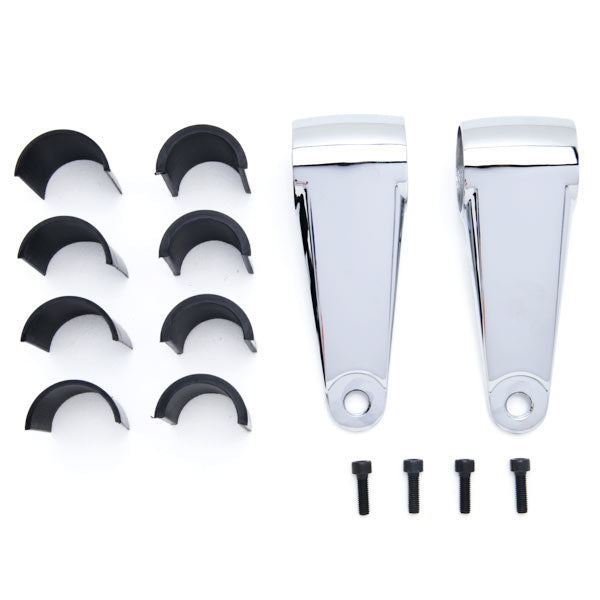 Chrome Universal Headlight Fork Mounting Brackets Fits 35mm 39mm 41mm Forks