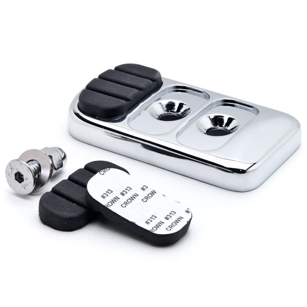 New Chrome Brake Pedal Pad Cover Black NonSlip Rubber for Harley Kawasaki Yamaha Suzuki