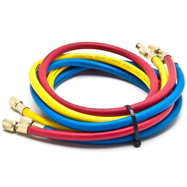 HVAC R12 R22 R502 A/C Diagnostic Manifold Gauge Kit w/ 3 Color 60" Charging Hose