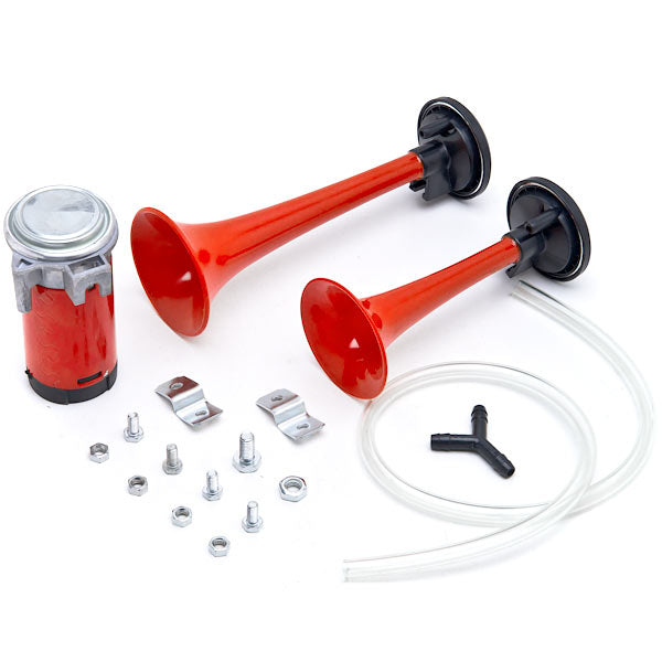 12V Dual Air Horn Kit Trumpet Freight Train Car Truck Boat RV Super-Loud 135 dB