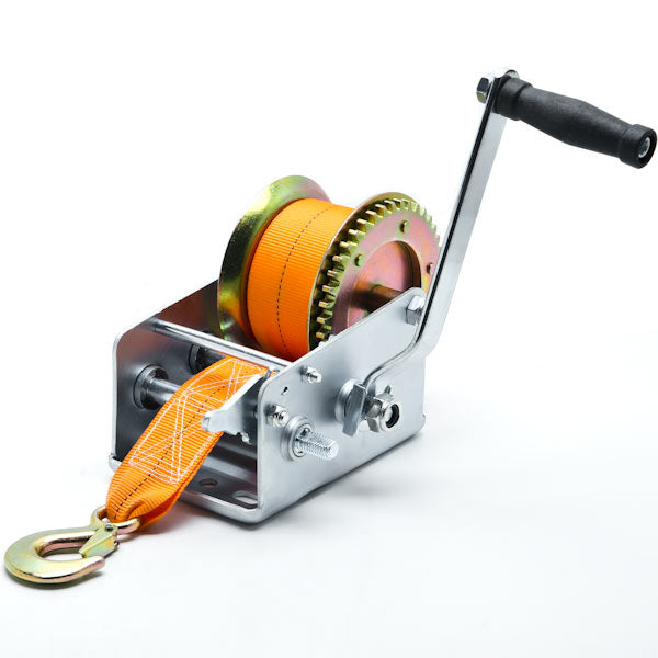New Hand Crank Strap Winch 2000lb Jet Ski ATV Boat Trailer Tow Marine Heavy Duty