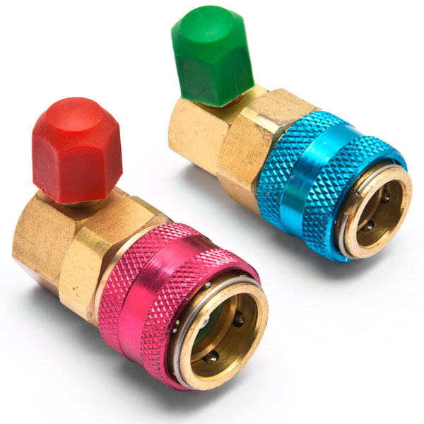 R134a A/C Manifold Gauge Conversion Kit High Low Angle Quick Adapter ACME