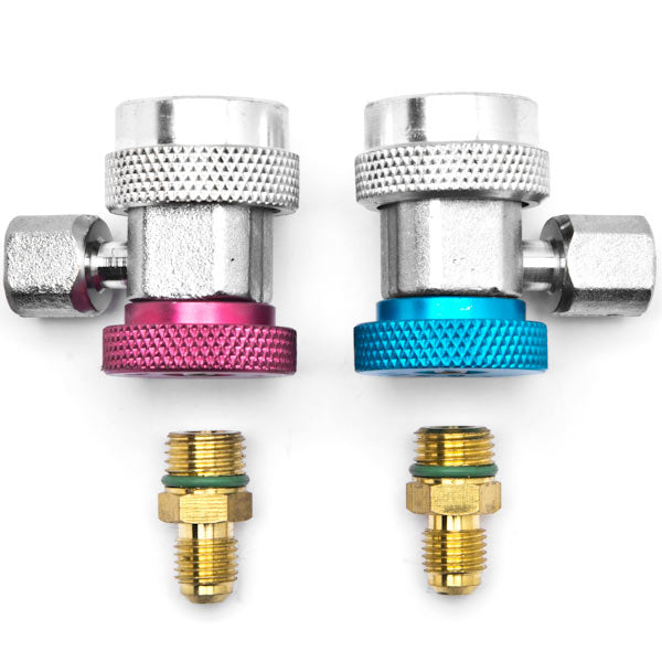 Air Condition Manifold Refrigerant Quick Coupler Adapters High & Low R134A Adjustable