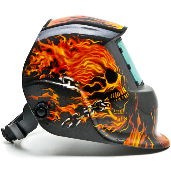Professional Auto Darkening Solar Welding Helmet MIG TIG ARC Plasma Flames Skull
