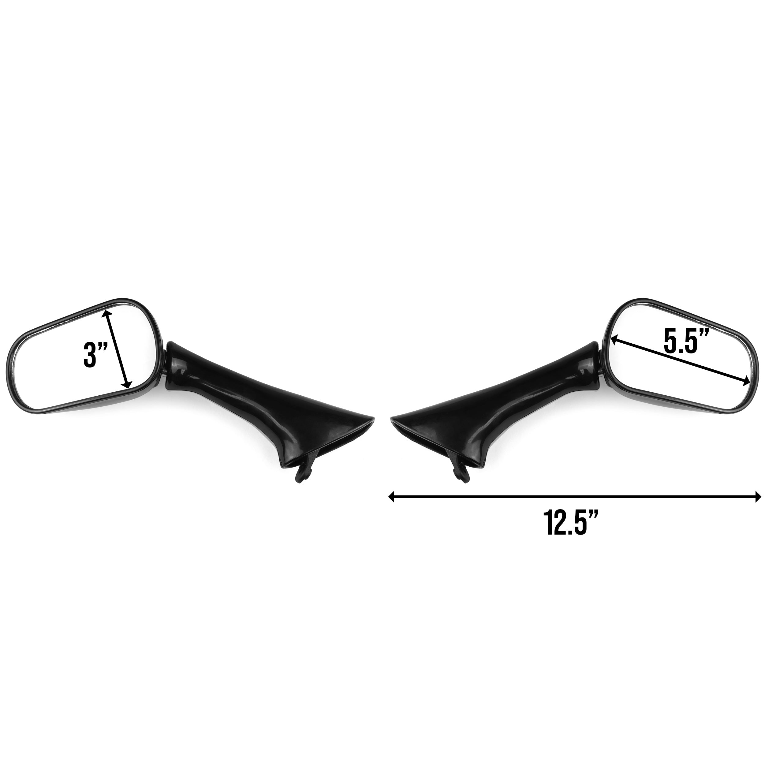 Honda Black OEM Style Racing Mirrors L & R - CBR 600 F2 / 900RR / 1000F and More! (1990-1999)