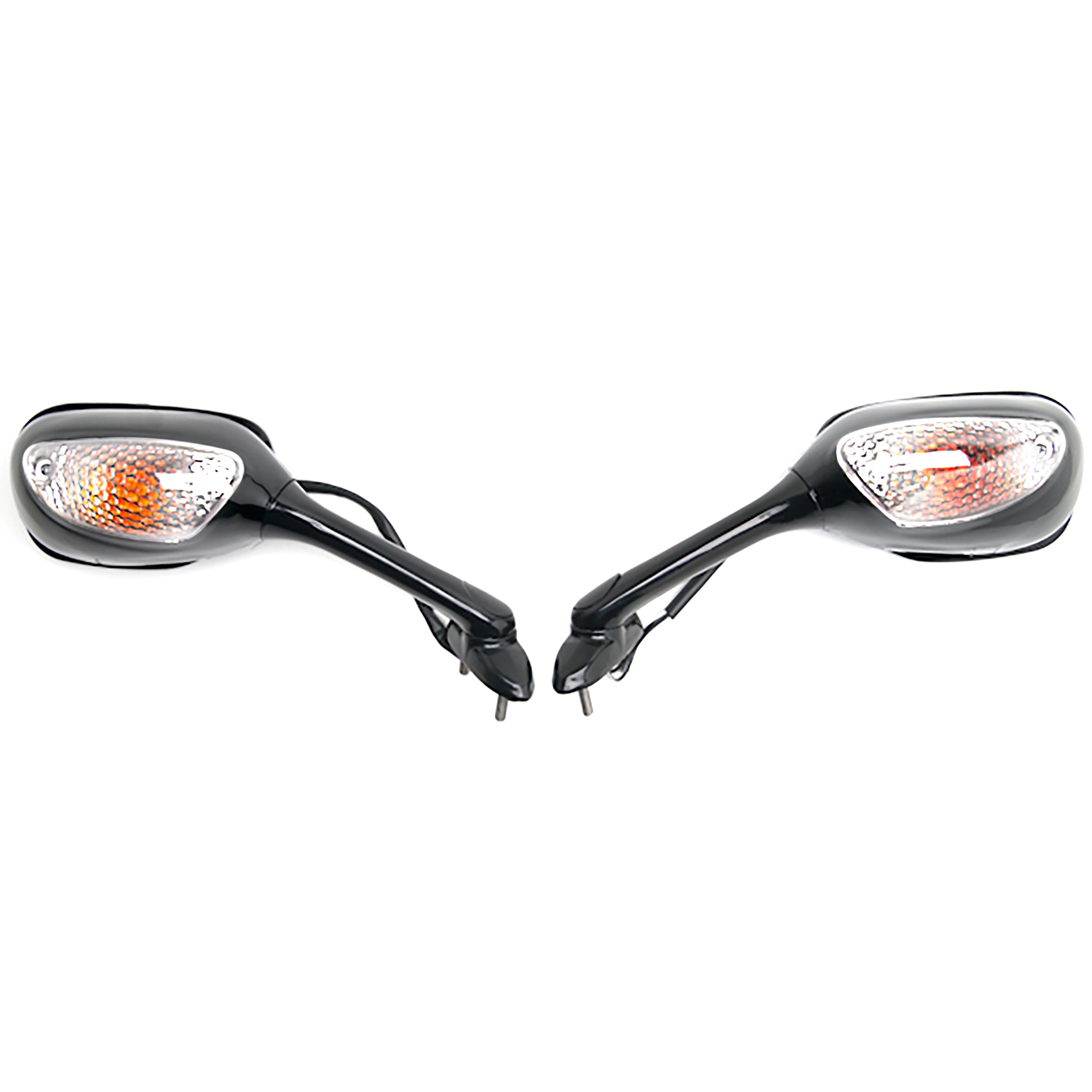 Suzuki Black Mirrors w/ Clear Turn Signals - GSXR 600 750 1000 SV650 SV1000 and More! (2001-2015)