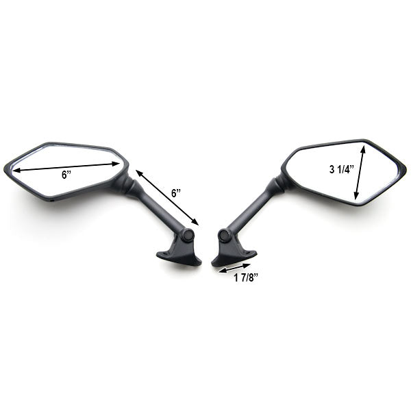 Kawasaki ZX6R / ZX600R / ZX636 Black OEM Style Racing Mirrors - Left & Right (2009-2012)