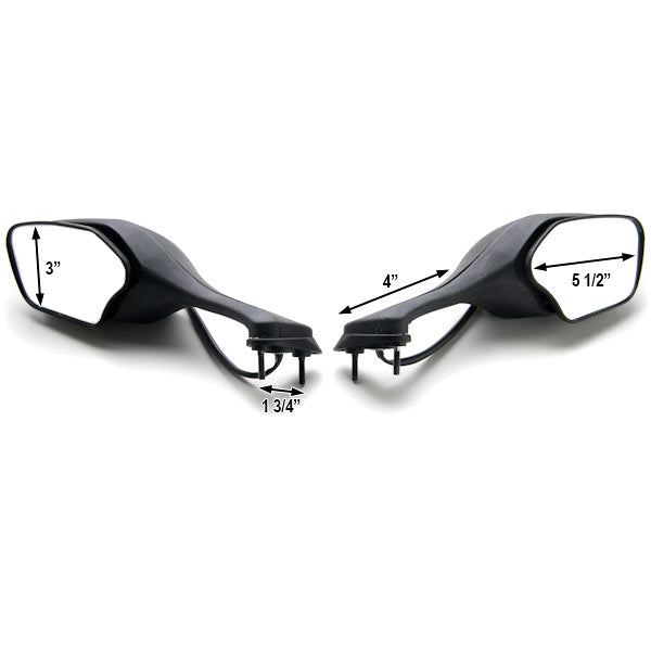Honda CBR 1000RR Black OEM Style Racing Mirrors w/ Turn Signals - Left & Right (2008-2012)