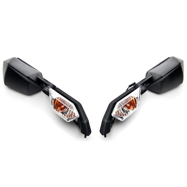 Kawasaki Ninja ZX6R / ZX10R Black OEM Style Racing Mirrors w/ Turn Signals - Left & Right (2004-2010)