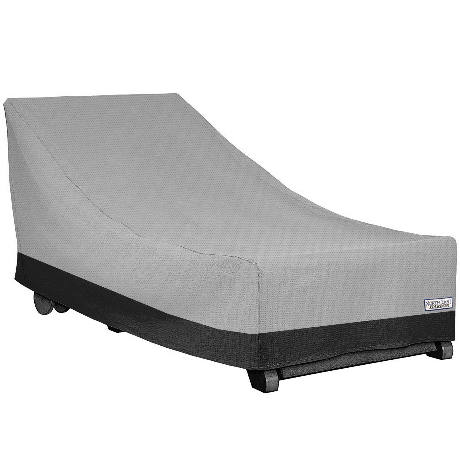 Patio Chaise Lounge Chair Furniture Cover - 86"L x 36"W x 32"H - Gray/Black