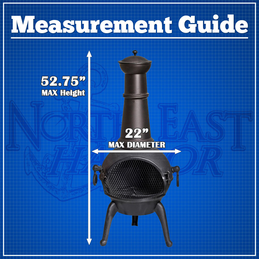 Waterproof Outdoor Round Base Patio Chiminea Cover - Fits up to 52.75" H - Grey