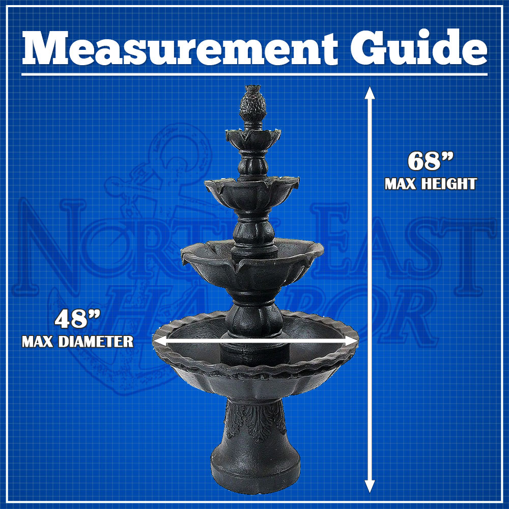 Waterproof Fountain Cover Outdoor Patio - Fits up to 48-Inch Diameter - Grey