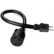 20" Pigtail Adapter Cord - Standard US Plug 110V to 220V NEMA L6-30R (15 to 30A)