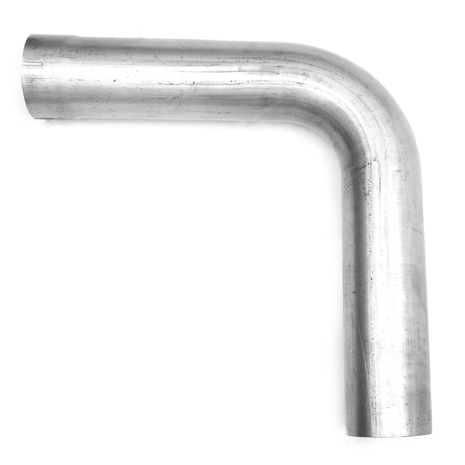 5" OD 90 Degree Bend CLR Aluminized Exhaust Pipe Replacement 15.5" Legs, Chrome