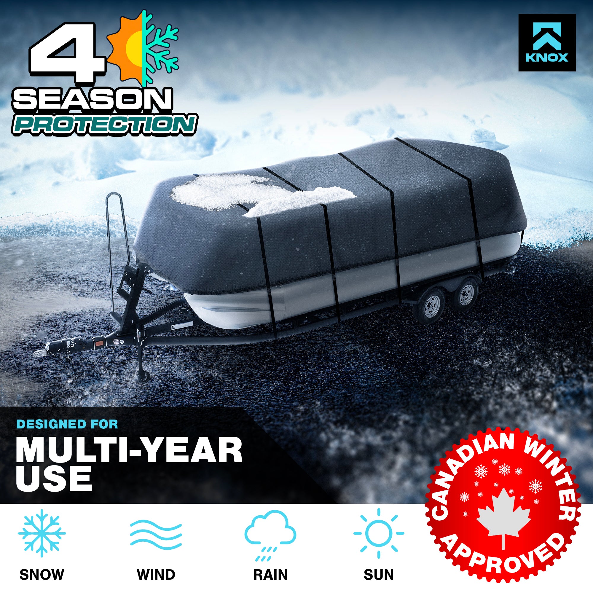 KNOX 2nd Gen Pontoon Boat Cover