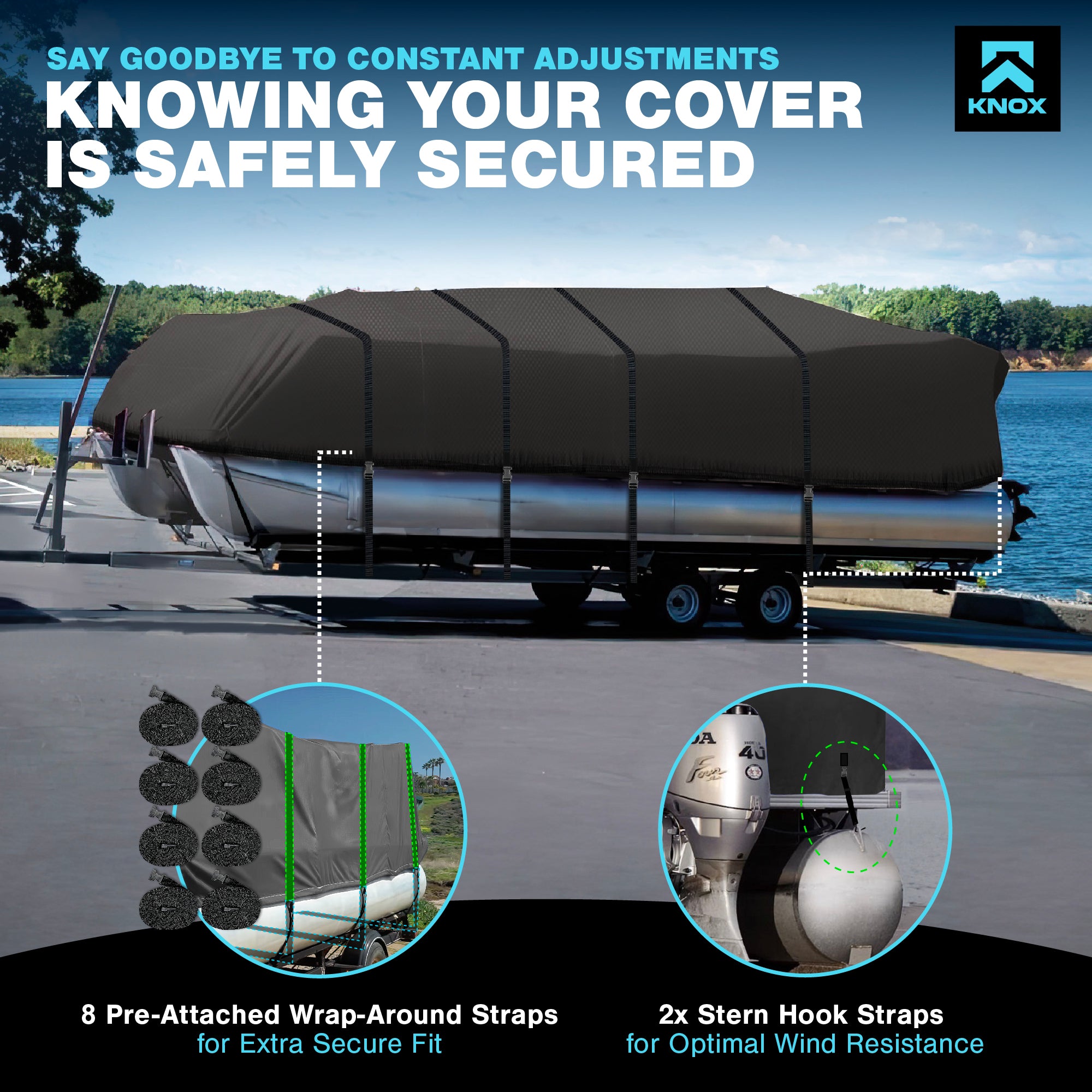 KNOX 2nd Gen Pontoon Boat Cover
