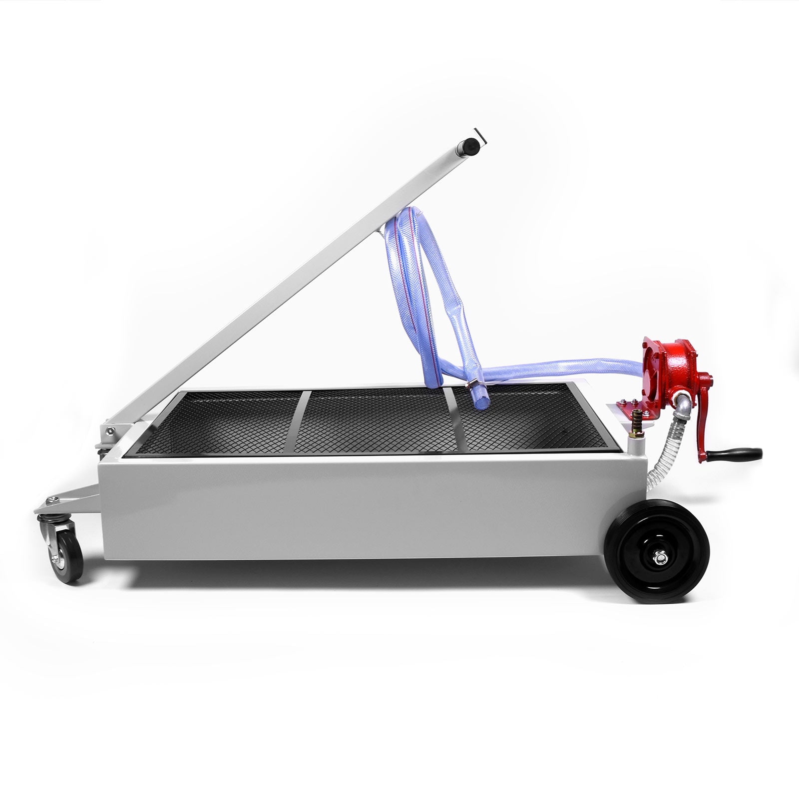 Biltek Portable Oil Drain Pan with Crank Pump 15 Gallon Low Profile Oil Change Pan for Cars, Trucks, SUVs, etc.