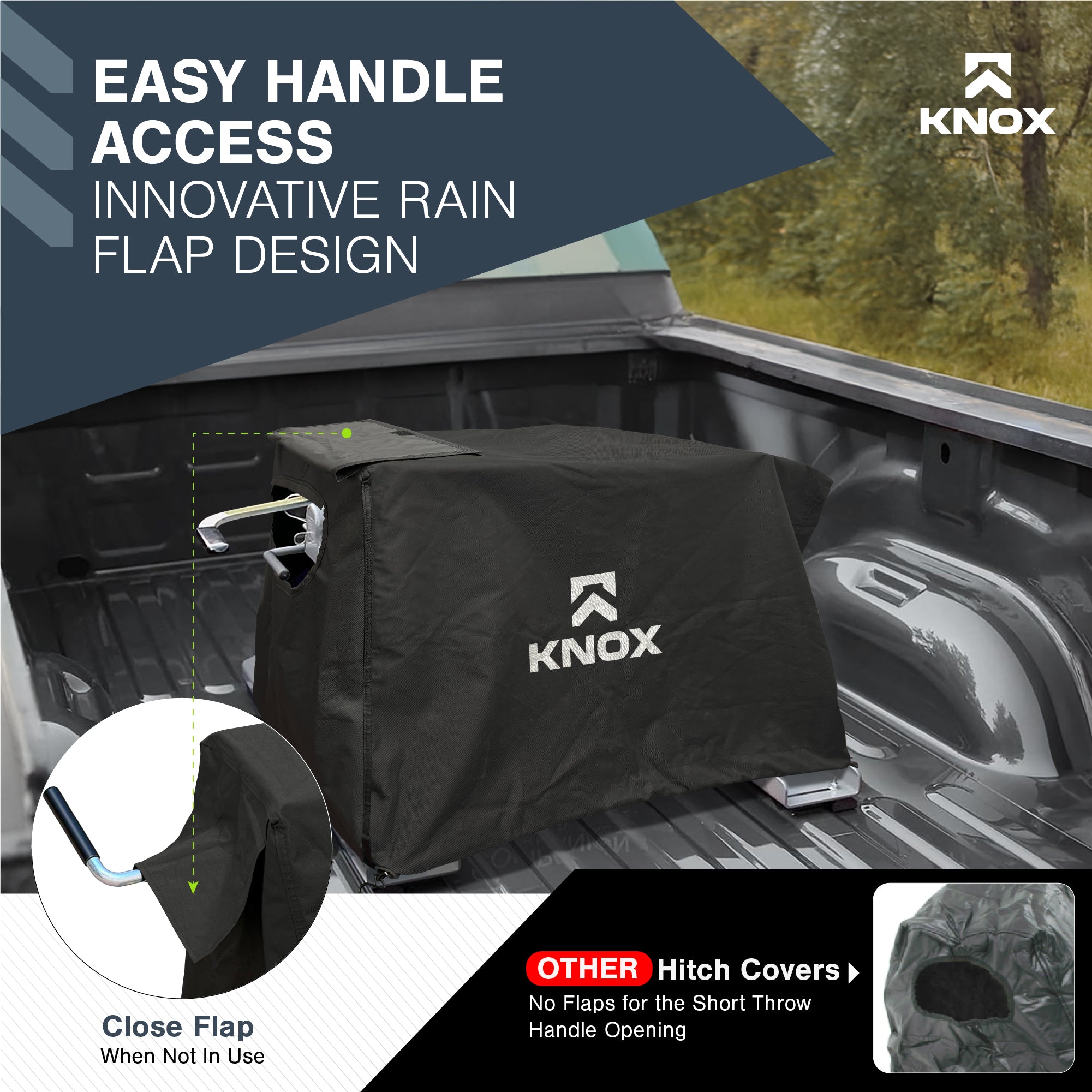 KNOX 5th Wheel Hitch Cover With Rain Flap, All-Weather Protection, 24"x24"x18"