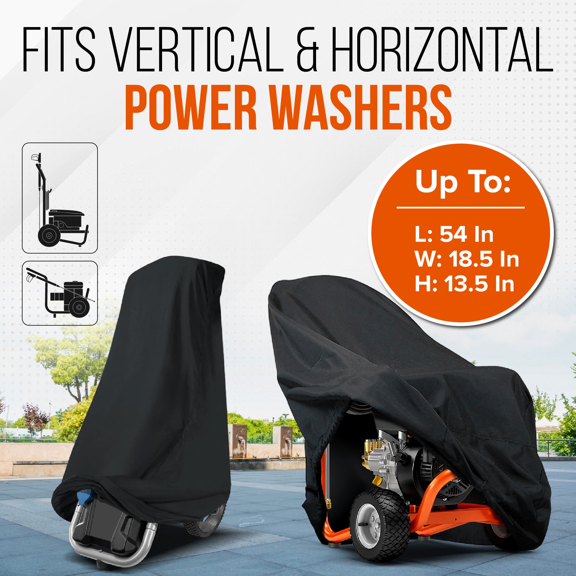 Pressure Washer Cover Outdoor Power Washer Cover 600D Oxford Heavy Duty Waterproof Pressure Washer Accessories Universal Fit Equipment Covers Electric Power Washer Accessories
