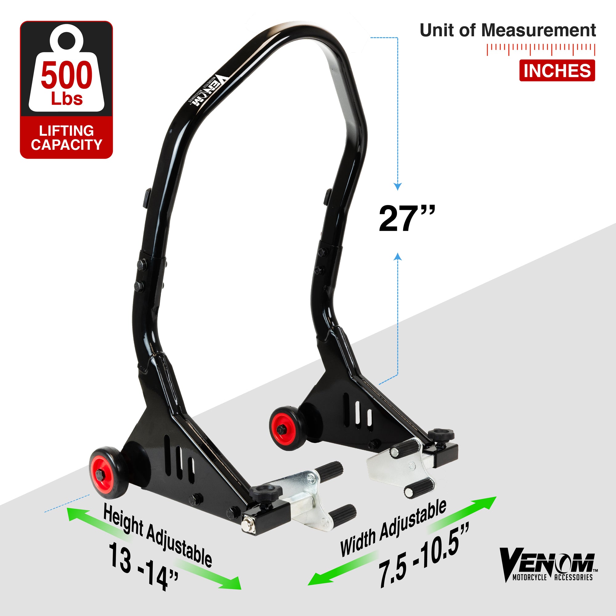 Venom Motorcycle Front Stand Fork Lift, Universal Sport Bike Front Wheel Motorcycle Lift Stand