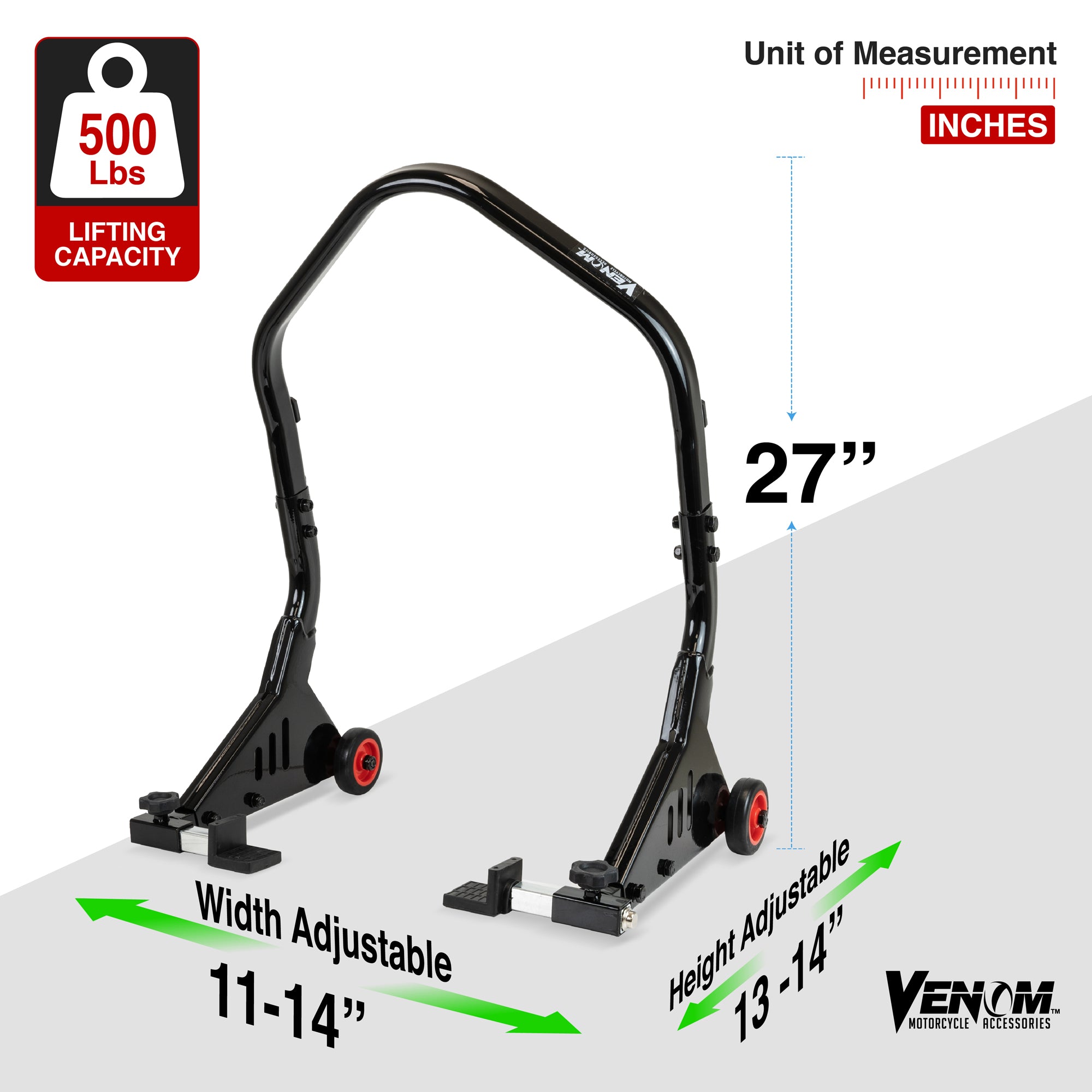 Venom Motorcycle Rear Stand Paddle Lift, Universal Sport Bike Rear Wheel Motorcycle Lift Stand