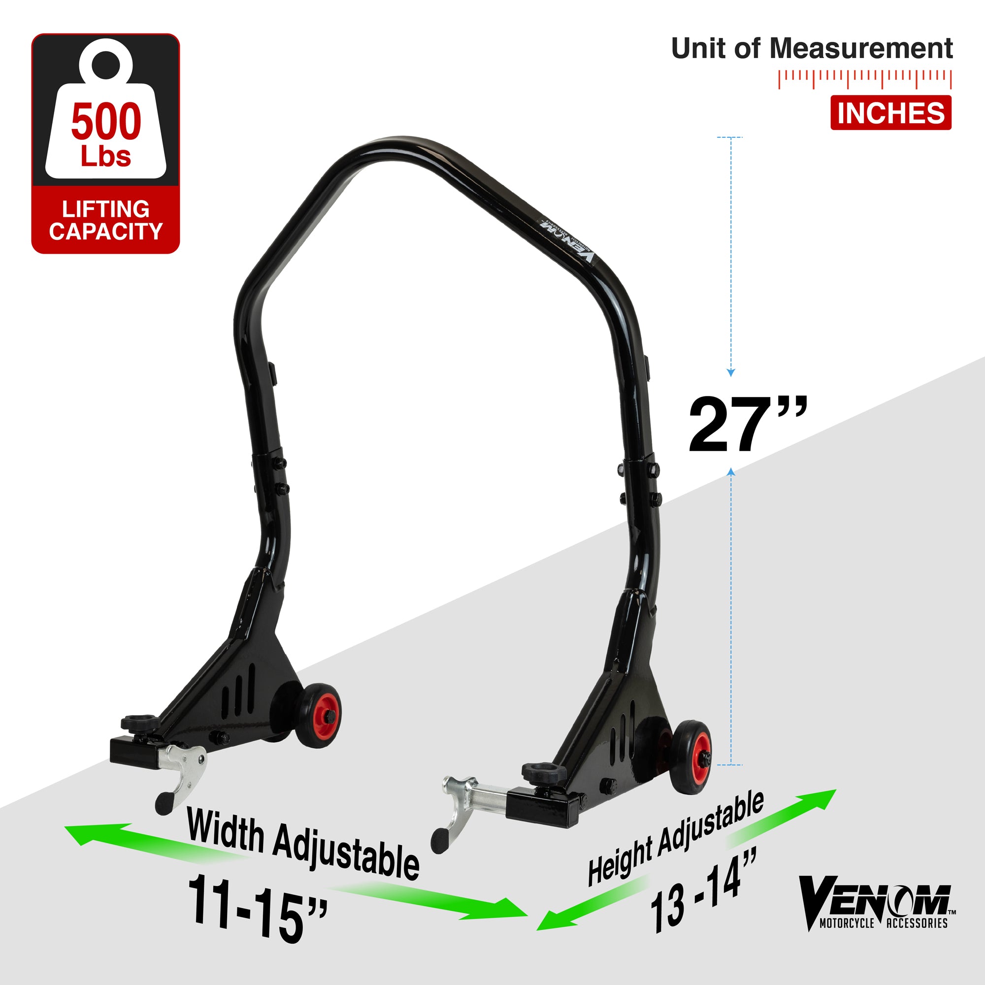 Venom Motorcycle Rear Stand Spool Lift, Universal Sport Bike Rear Wheel Motorcycle Lift Stand