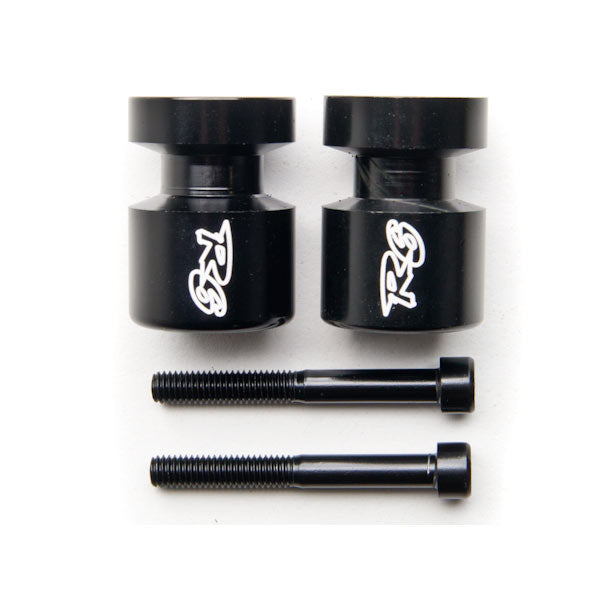 Black Yamaha "R6" Engraved Swingarm Spools Sliders - R6 R6S R1 FZ1 FZ6 VMAX XV250 and More! (1998-2013)