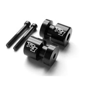 Black Yamaha "R1" Engraved Swingarm Spools Sliders - R1 R6S R6 FZ1 FZ6 VMAX XV250 and More! (1998-2013)