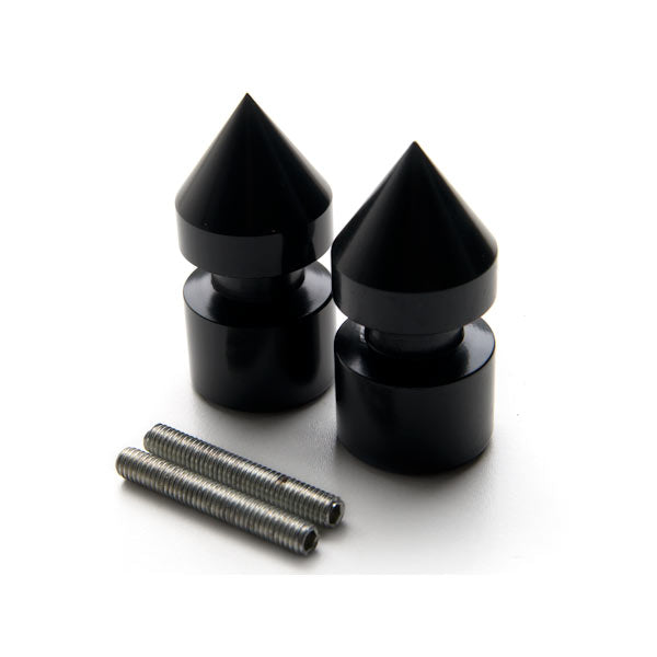 Black Yamaha Spiked Swingarm Spools Sliders - R1 R6 VMAX FZ1 FZ6 YZF600 and More! (1998-2013)