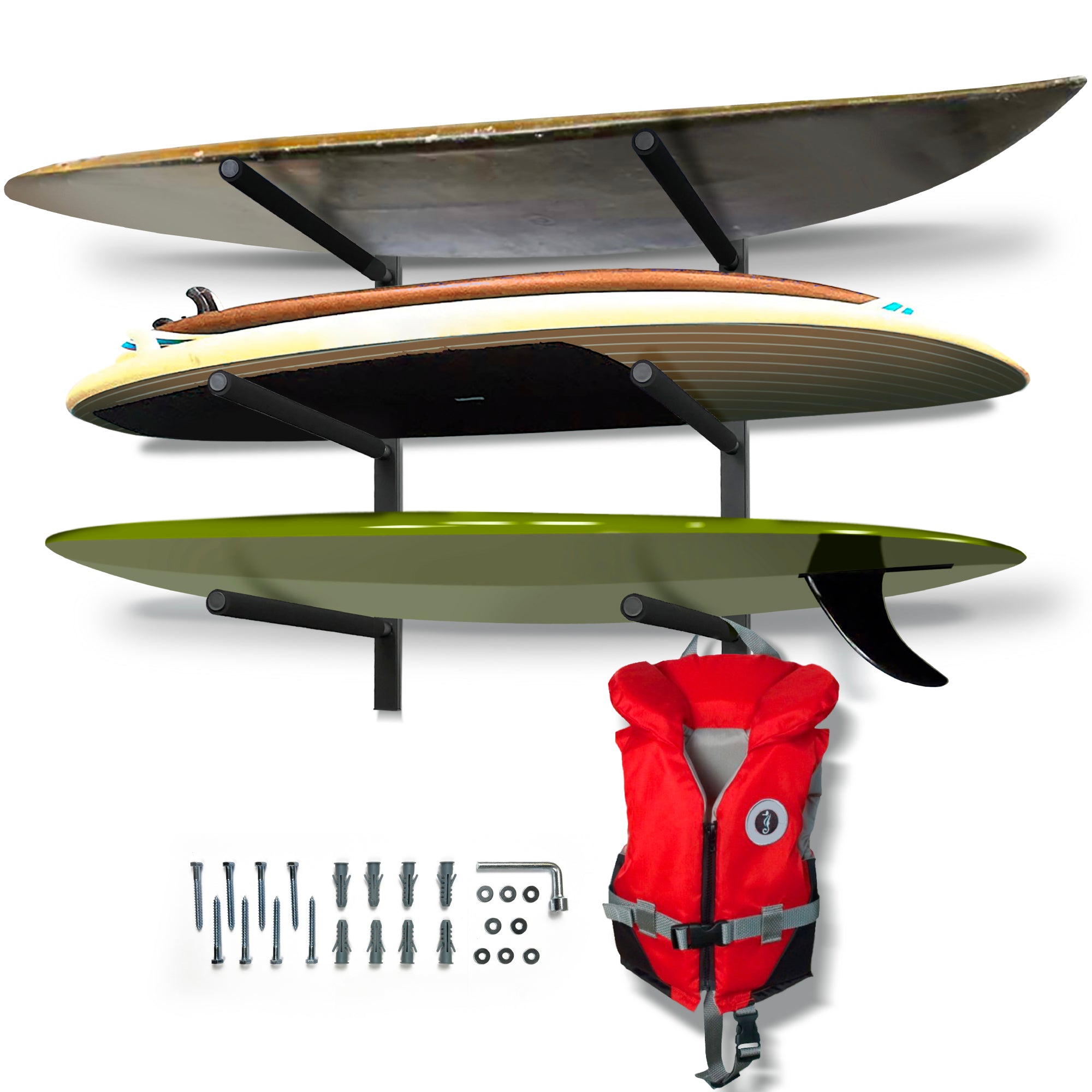 Venom 3 SUP Paddleboard Rack Wall Mounted Surfboard Kayak Snowboard ...